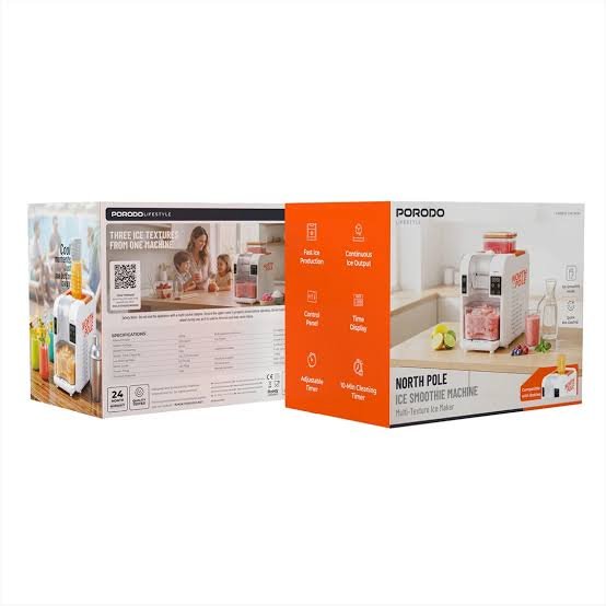 Porodo Lifestyle Ice smoothie machine- White & Orange