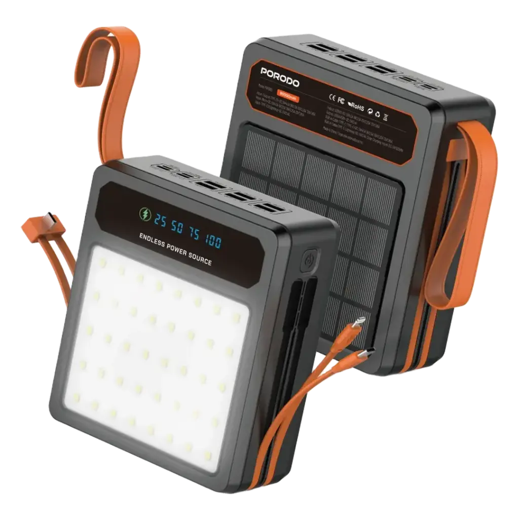 Porodo Solar Powerbank 80000mAh with LED light