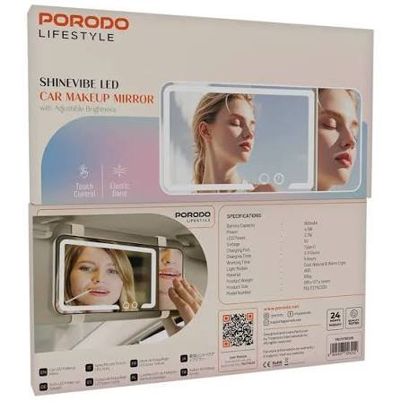 Porodo Lifestyle ShineVibe LED Car Makeup Mirror