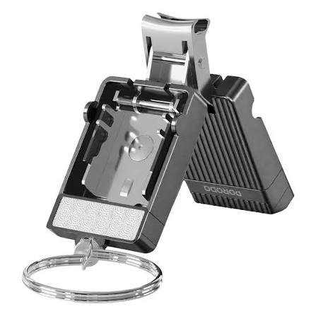 Porodo Lifestyle Mini Foldable Nail Clipper Keychain - Grey