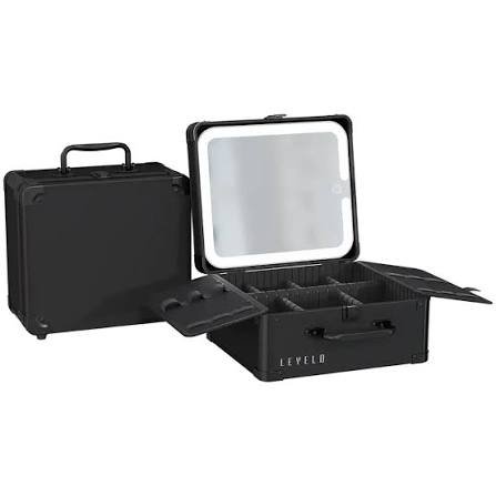 Levelo Elite Makeup Box Organizer With Mirror - Black