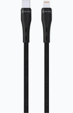 Green Lion USB-C to Lightning PVC Cable 3M - Black