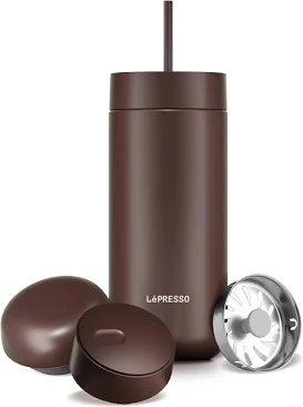 LePresso TripleQuench Insulated 590ml Double Wall with 3 Lid Tumbler - Black