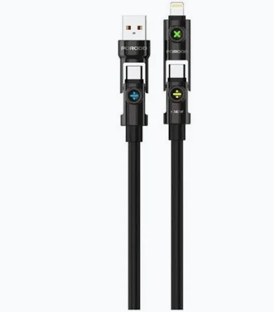 Porodo 4 in 1 240w Sillicone cable - Black